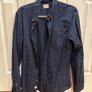 Marine Layer Tailored Fit Martini Print Button Up